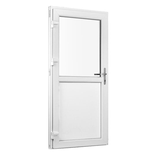 Facadedør / bryggersdør 89 X 212 i Plast med vindue