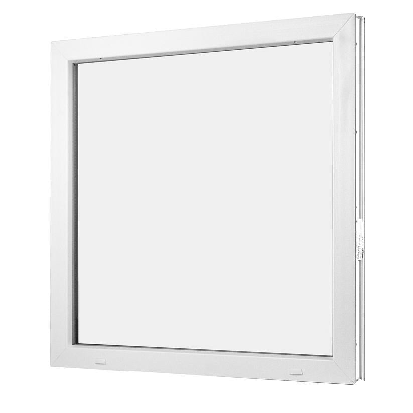 Fastkarm vindue, hvid med klart gla