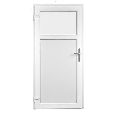 Udhusdør 1/3 Glas hvid PVC