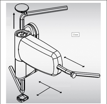 Illustration af 3D-justering for dørkarm eller hængsler på facadedør, sort/hvid.