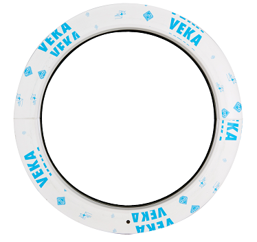 Rundt vindue ø 80 cm Fast hvid PVC med Veka mærke