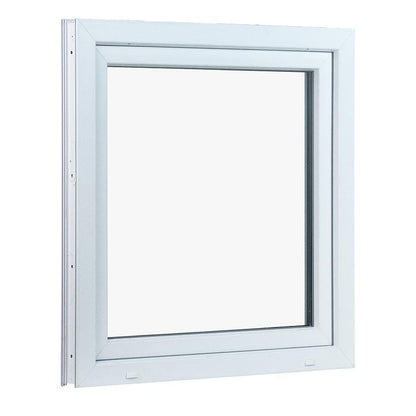 Hvid Drej/Kip vindue B 50 x H 50 af PVC med klart glas