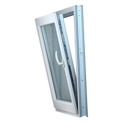 Hvidt drej/kip plastvindue B 50 x H 50, let åbent for ventilation