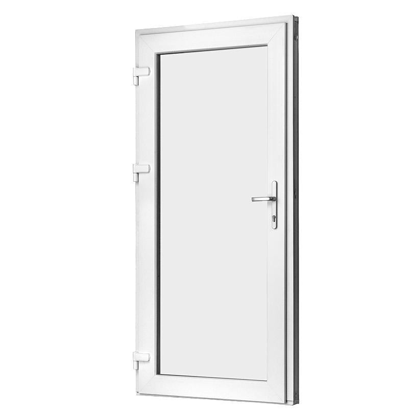 Facadedør / terrassedør 89 X 198 Helt Glas i hvid PVC
