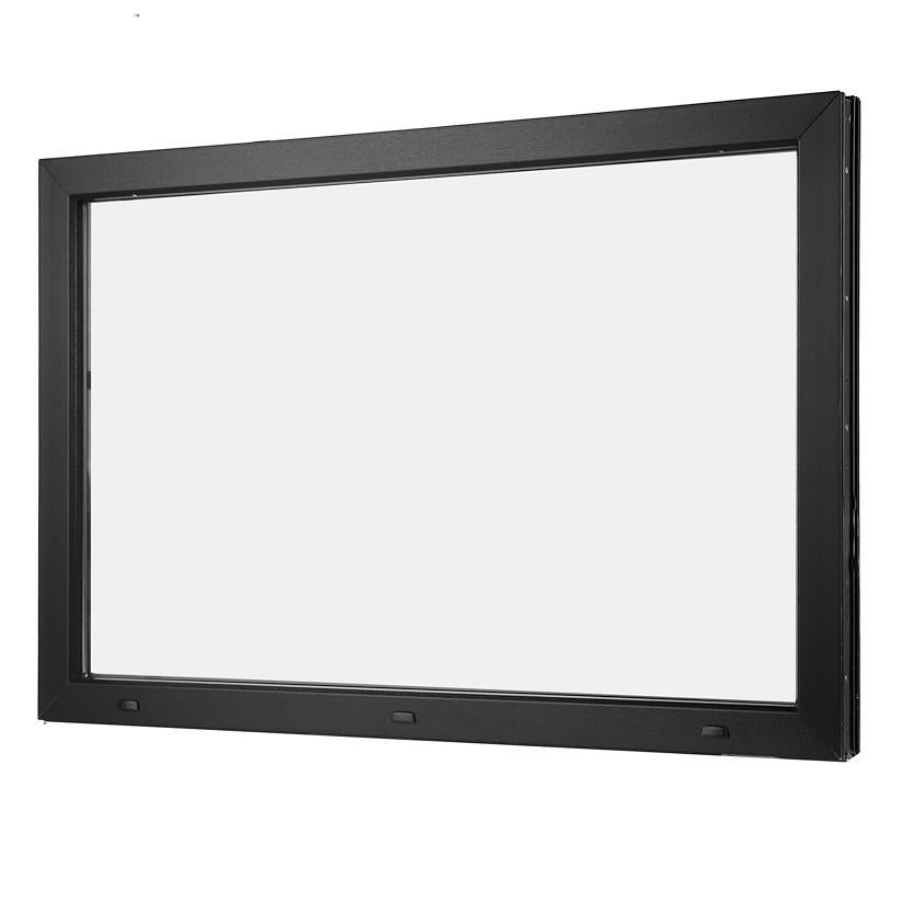 Fastkarm vindue B 119 X H 79 sort med antracit ramme og hvid inderside