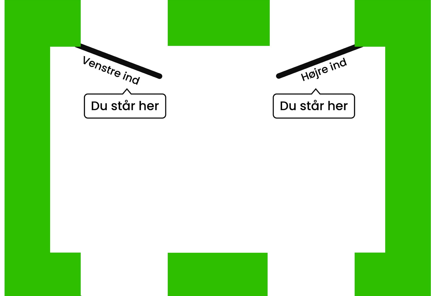 Vinduesretninger venstre og højre ind fra dit synspunkt